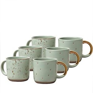 BNIB Hearth and Hand 6pc Mug Speckled Green With Magnolia
